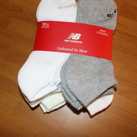 New Balance White Men's 10-Pack Cushioned No Show Socks Shoe Size 9 - 12 NWT - Picture 2 of 8